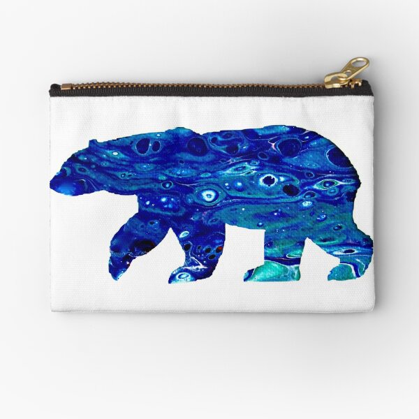 Polar Bear on Roller Skates Funny Pun Zipper Pouch for Sale by