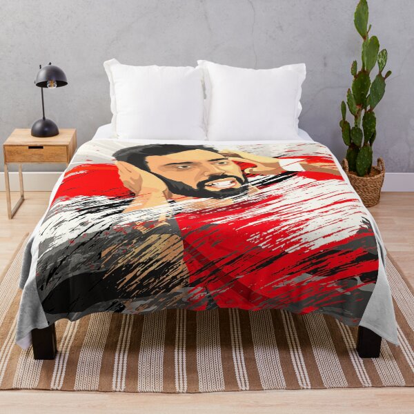 Item preview, Bruno Fernandes Man Utd Celebration Flag Abstract Illustration Portrait designed and sold by VibesAndVision.