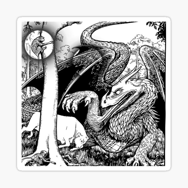 Aperçu de l'œuvre Ne riez jamais des dragons vivants créée et vendue par JpnAvenue.