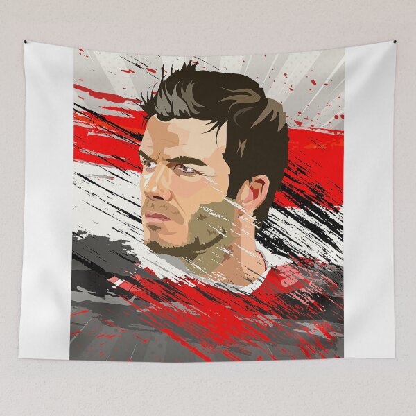 Item preview, Beckham Man Utd Celebration Flag Abstract Illustration Portrait designed and sold by VibesAndVision.