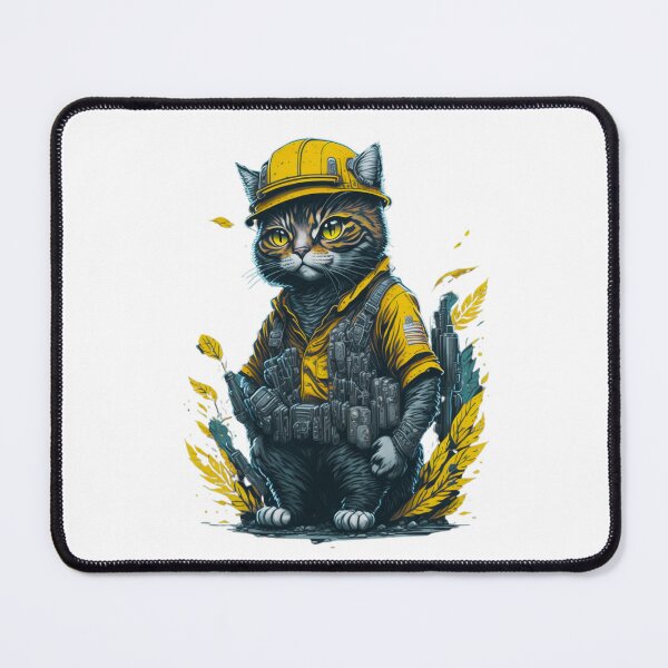 Item preview, Construction worker cat of the future | Bali Color | Cat lovers merch designed and sold by MaFleiva.