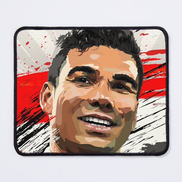 Item preview, Casemiro Man Utd Celebration Flag Abstract Illustration Portrait designed and sold by VibesAndVision.