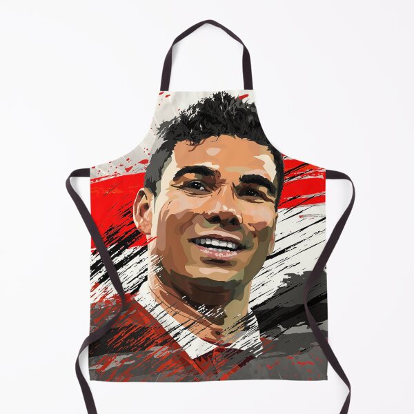 Item preview, Casemiro Man Utd Celebration Flag Abstract Illustration Portrait designed and sold by VibesAndVision.