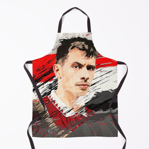 Item preview, Lisandro Martinez The Butcher Man Utd Celebration Flag Abstract Illustration Portrait designed and sold by VibesAndVision.