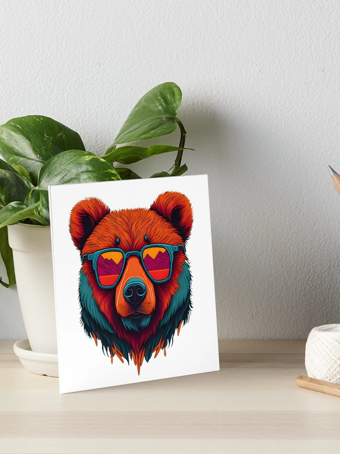 Embrace the Wild Side in Style: Grizzly Bear with Sunglasses Sticker for  Sale by Digital Art Works Hub