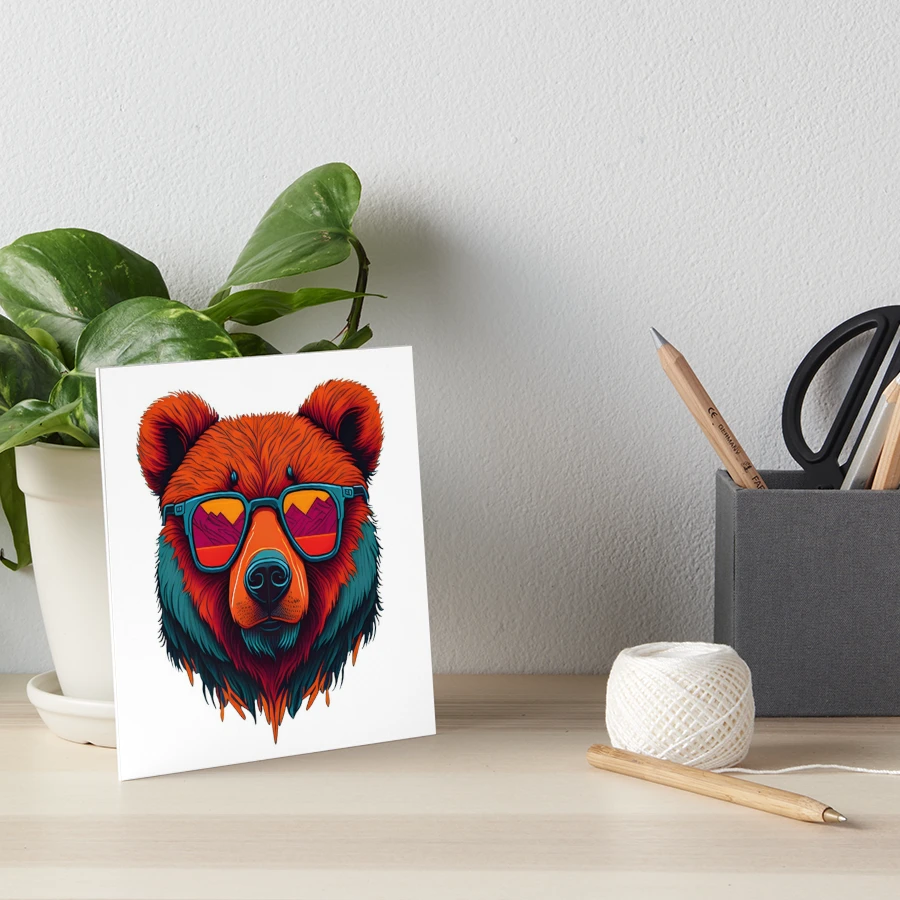 Embrace the Wild Side in Style: Grizzly Bear with Sunglasses Art
