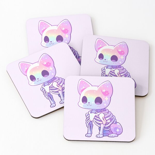 Item preview, Cute Kawaii Pastel Skeleton Kitty designed and sold by PastelMagic.
