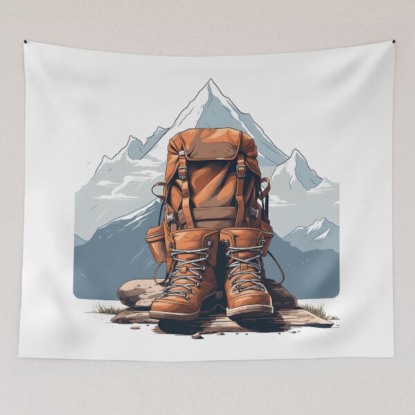 Item preview, Adventure Awaits - Mountain Hiking Boots designed and sold by UrsaStick.