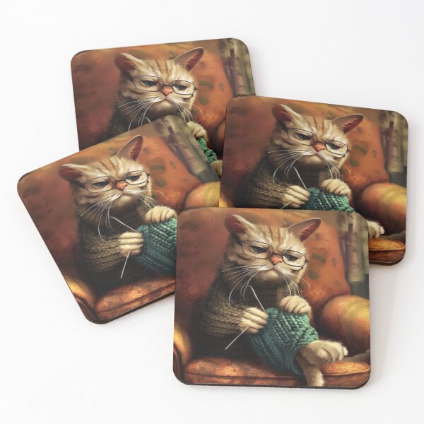 Item preview, Grampa cat knitting designed and sold by Witty-Kids.