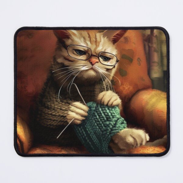 Item preview, Grampa cat knitting designed and sold by Witty-Kids.
