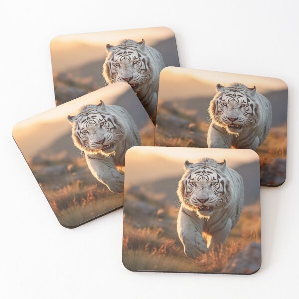 Item preview, Tigre branco na montanha ao entardecer designed and sold by Polistchuk.