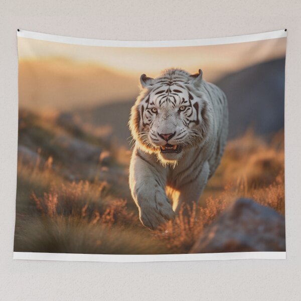 Item preview, Tigre branco na montanha ao entardecer designed and sold by Polistchuk.