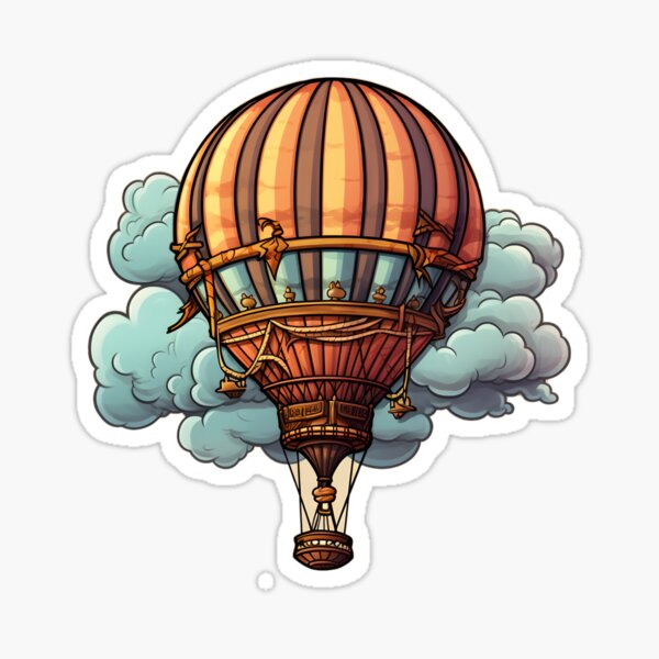 Item preview, Skyward Adventure - Steampunk Air Balloon designed and sold by UrsaStick.