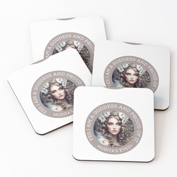 Item preview,   Mystic "Yes I am goddess and proud of it" Elegant Goddess Divine Feminine Sticker designed and sold by MuditasEyes.