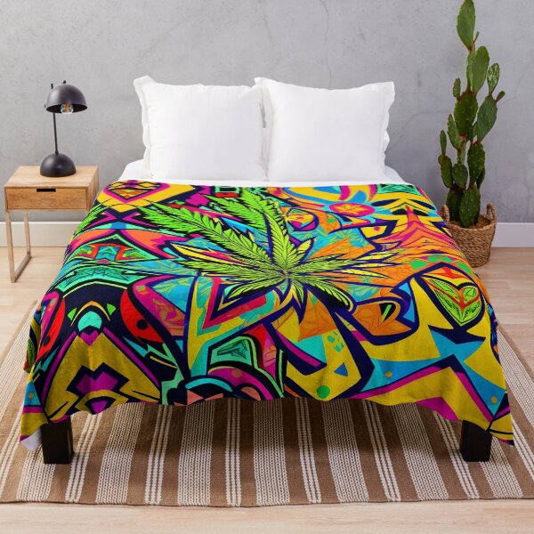 Item preview, Trippy Artwork Psychedelic Weed Leaf  designed and sold by EddieBalevo.