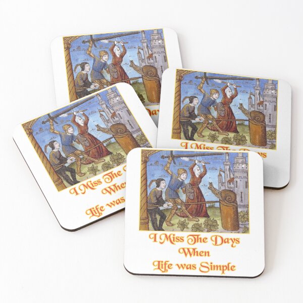 Item preview, 'I Miss the Days When Life was Simple' Snail Fight Naïve Painting - Medieval Designs Collection designed and sold by Ridiculam Toga.