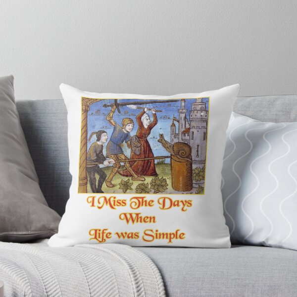 Item preview, 'I Miss the Days When Life was Simple' Snail Fight Naïve Painting - Medieval Designs Collection designed and sold by Ridiculam Toga.