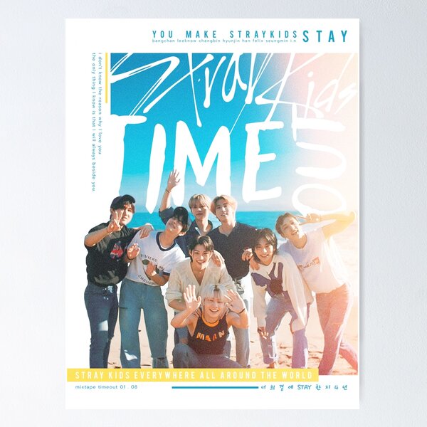 Stray kids Summer vibes poster ot8 kpop boy group bang chan
