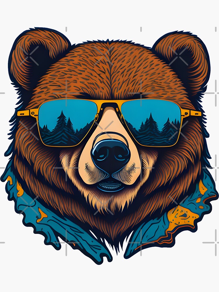 Grizzly Bear with Sunglasses | Sticker