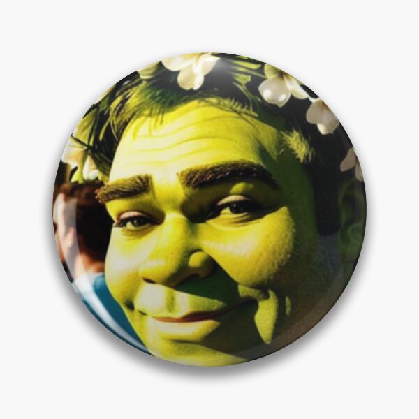 Artikelvorschau, Shrek trägt eine weiße Blumenkrone beim Coachella (AI Art) entworfen und verkauft von allicocanasia.
