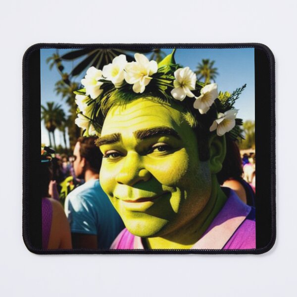 Item preview, Shrek con corona de flores blancas en Coachella (AI Art) designed and sold by allicocanasia.