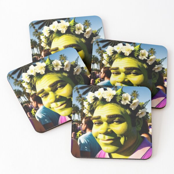 Item preview, Shrek con corona de flores blancas en Coachella (AI Art) designed and sold by allicocanasia.