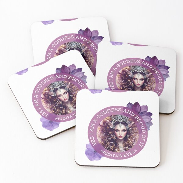 Item preview,  Mystic "Yes I am goddess and proud of it" Purple Goddess Divine Feminine Sticker designed and sold by MuditasEyes.