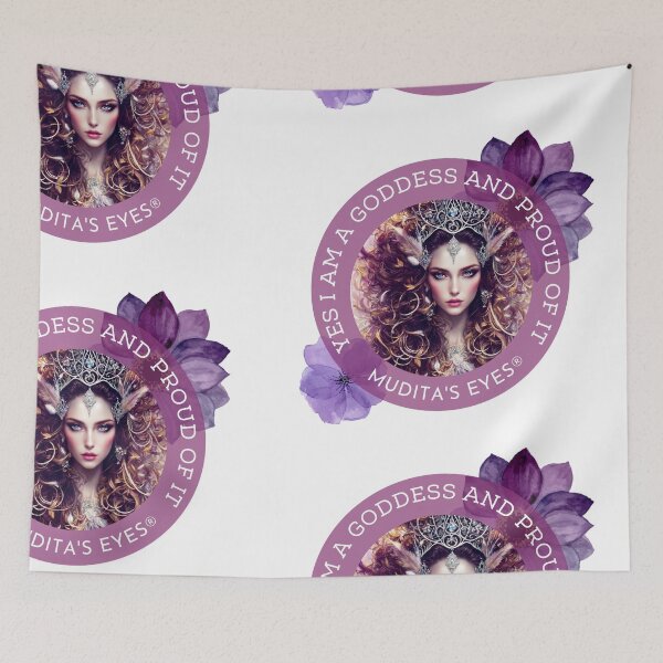 Item preview,  Mystic "Yes I am goddess and proud of it" Purple Goddess Divine Feminine Sticker designed and sold by MuditasEyes.
