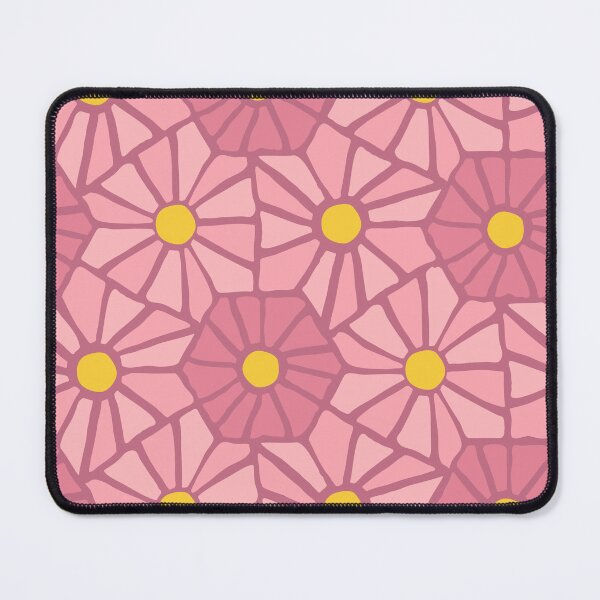 Tessellated Flowers Pattern - Dark Rosette (micro) Mouse Pad