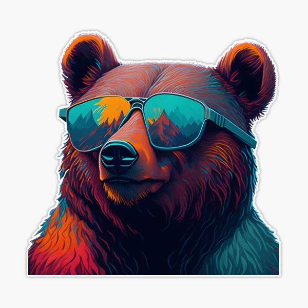 Grizzly Bear with Sunglasses | Sticker