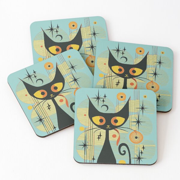 Item preview, Mid Century Modern Atomic Cat, Retro Black Cat, MCM cat designed and sold by BrightStreet.
