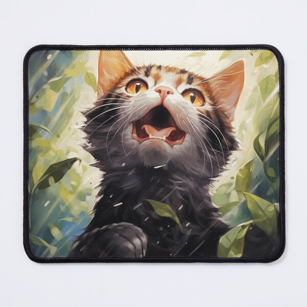 Item preview, Gatinho cinza e plantas ilustração designed and sold by Polistchuk.