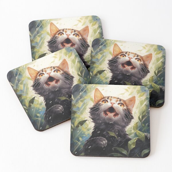 Item preview, Gatinho cinza e plantas ilustração designed and sold by Polistchuk.