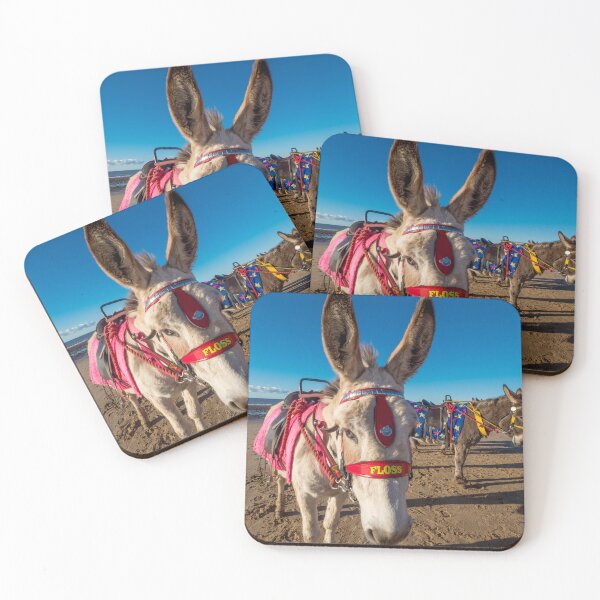 Item preview, Floss the donkey looking gorgeous on the beach in the summer sunshine designed and sold by bailey-cooper.