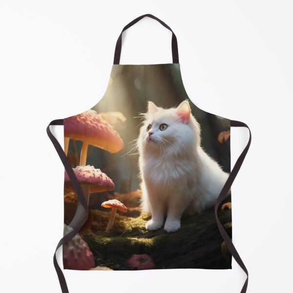 Item preview, Gatinho branco na floresta de cogumelos designed and sold by Polistchuk.