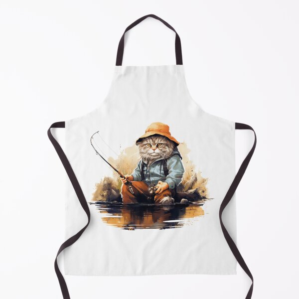 Item preview, Cat On Fish Cat Fisherman designed and sold by ArtFromBeyond.