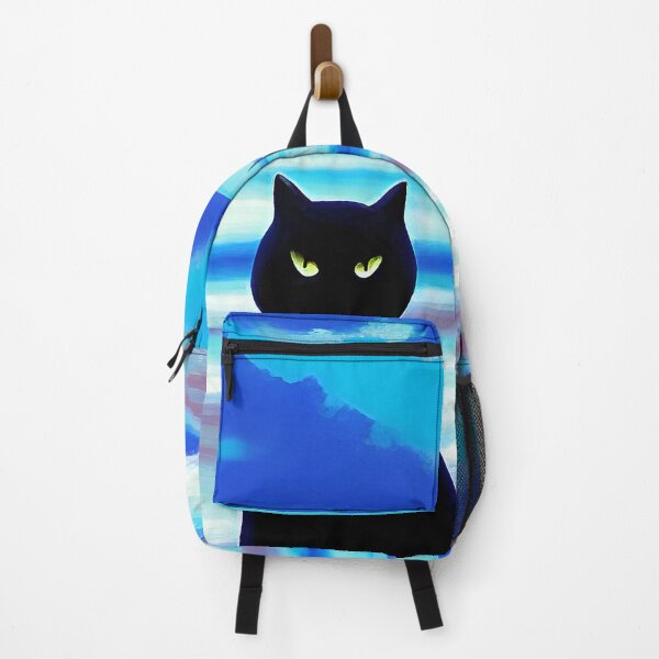 Item preview, Black Cat - Badass Black Cat Turns His Back on Two Moons at the Beach - AI Art designed and sold by Beachy.