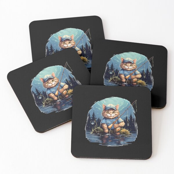 Item preview, Cat On Fish Cat Fisherman  designed and sold by ArtFromBeyond.