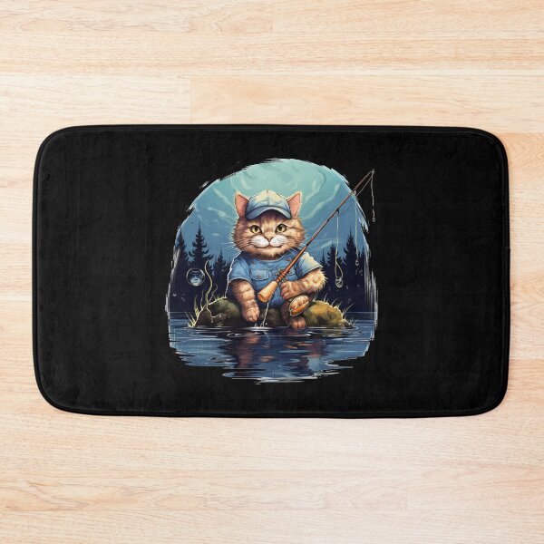 Item preview, Cat On Fish Cat Fisherman  designed and sold by ArtFromBeyond.