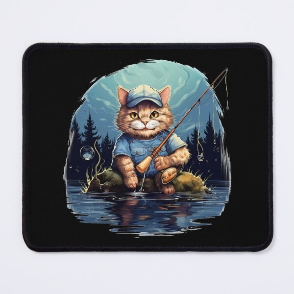 Item preview, Cat On Fish Cat Fisherman  designed and sold by ArtFromBeyond.