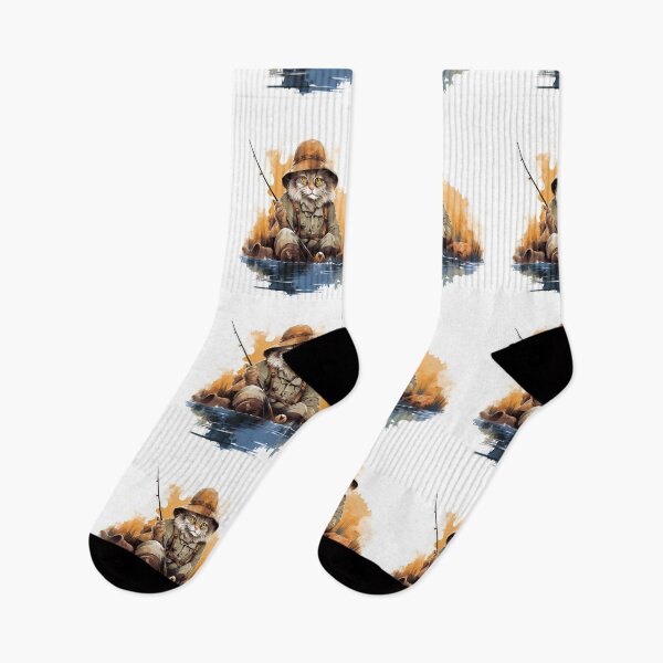 Item preview, Cat On Fish Cat Fisherman  designed and sold by ArtFromBeyond.