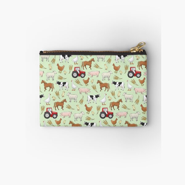 Item preview, On The Farm pattern - red tractor, horse, cow, sheep, pig, geese and chicken animals with wheat designed and sold by HazelFisher.