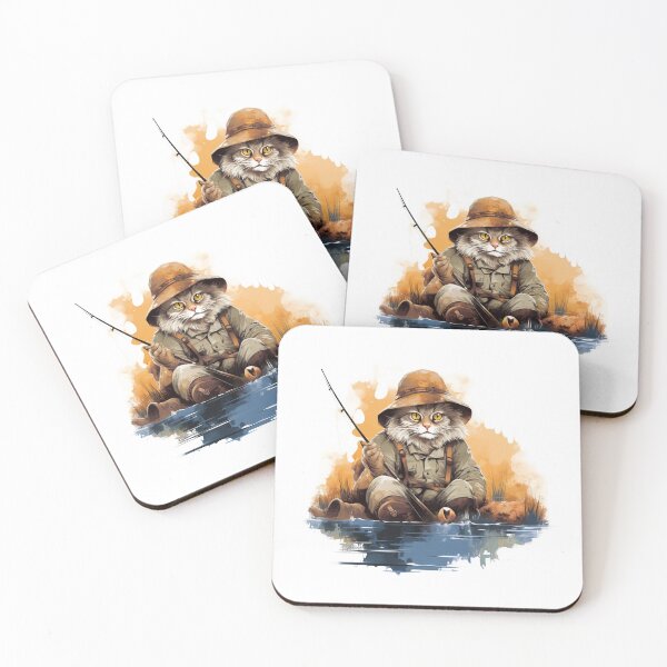Item preview, Cat On Fish Cat Fisherman  designed and sold by ArtFromBeyond.