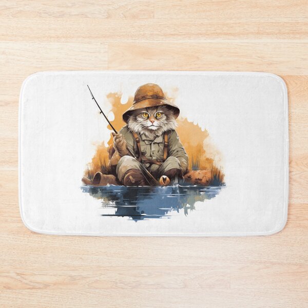 Item preview, Cat On Fish Cat Fisherman  designed and sold by ArtFromBeyond.