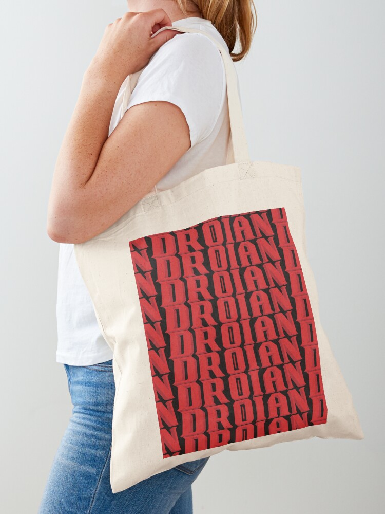 Thumbnail 1 of 5, Tote Bag, Droian Retro Horror Sci-fi Metroidvania Logo designed and sold by UGSstudios.