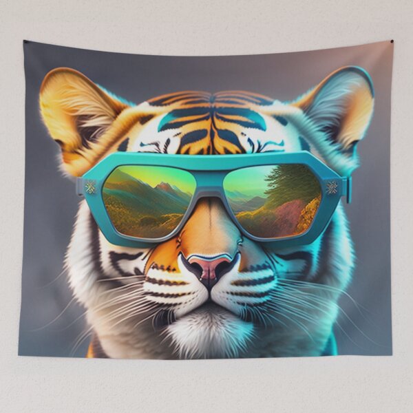 Item preview, The Cool Tiger with Sunglasses, Futuristic designed and sold by Magical-bear.