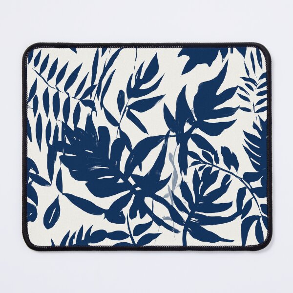 Item preview, Boho Blue Indigo Leaves Botanical Pattern designed and sold by trajeado14.