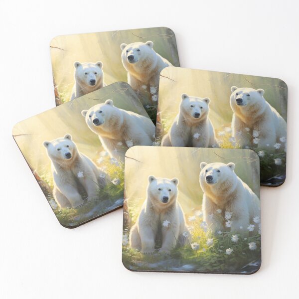 Item preview, Ursos polares fofos em um jardim florido  designed and sold by Polistchuk.