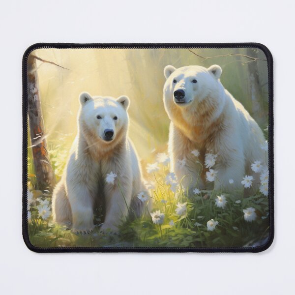 Item preview, Ursos polares fofos em um jardim florido  designed and sold by Polistchuk.
