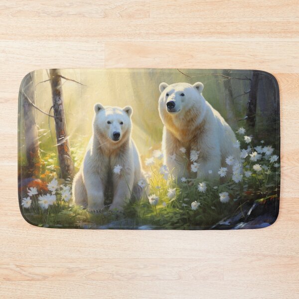 Item preview, Ursos polares fofos em um jardim florido  designed and sold by Polistchuk.